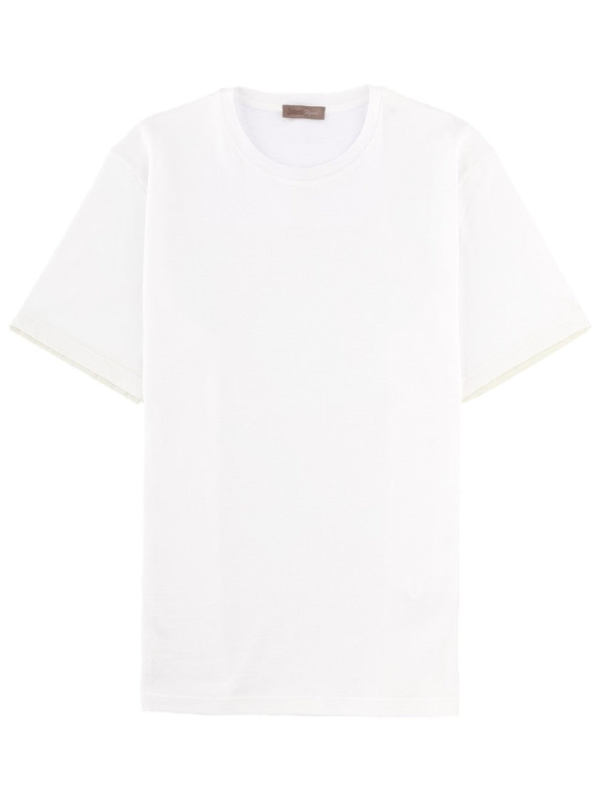 Herno Minimalist White Smooth Cotton T-Shirt