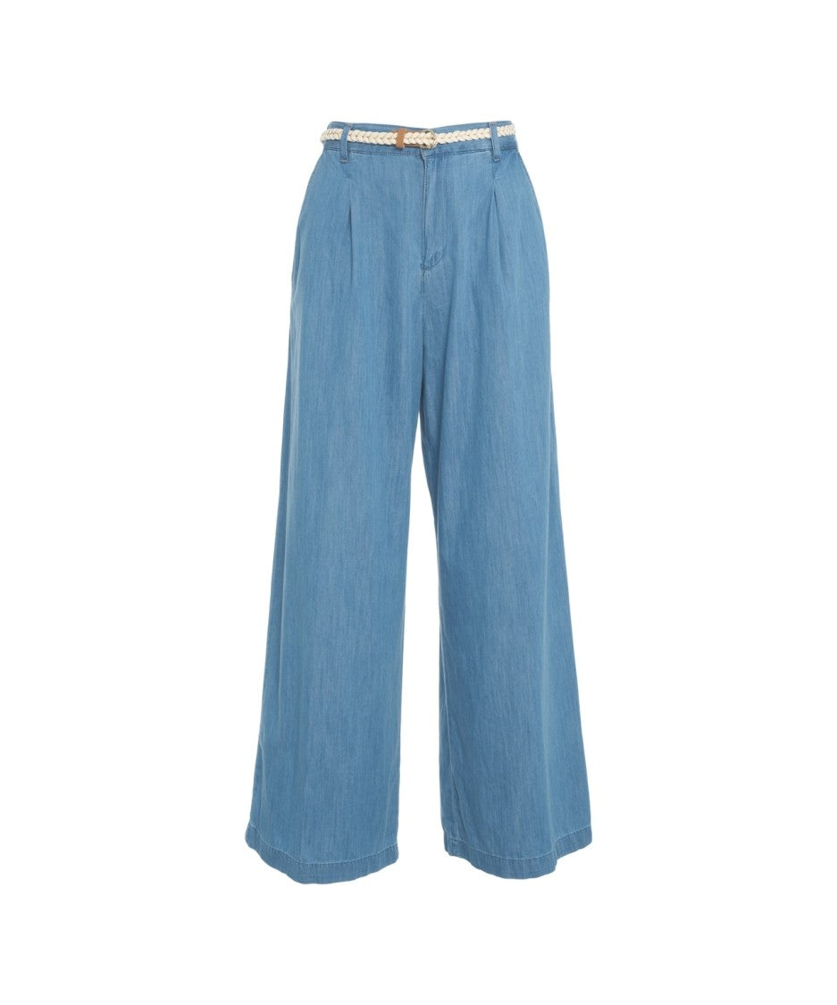 Liu Jo Flared Pants With Buckled Waist Belt