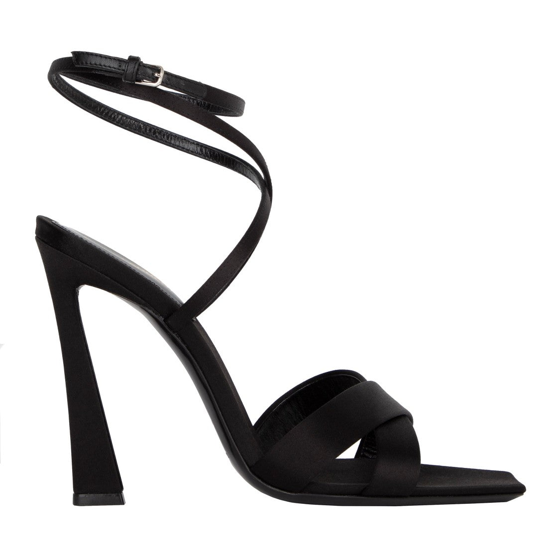 Saint Laurent Corinne Sandals In Satin Crepe Black
