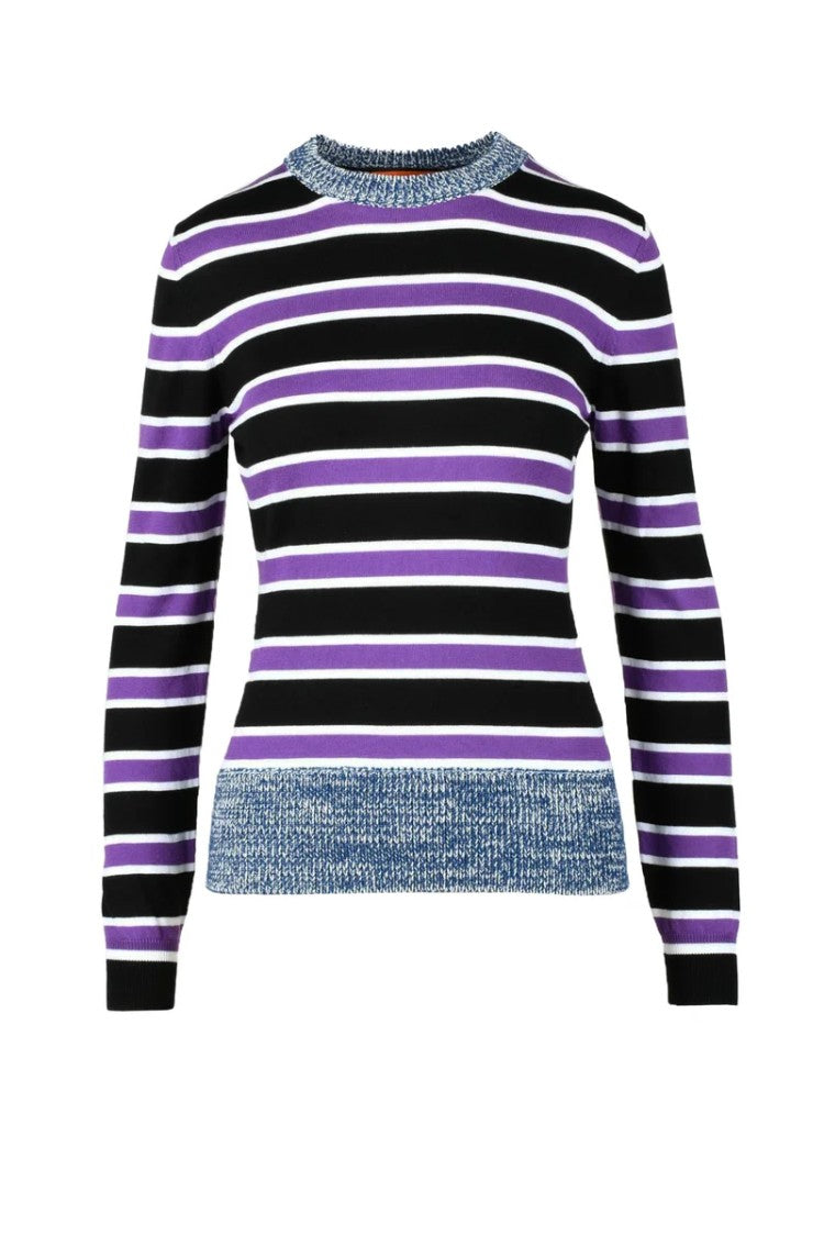 Colville Cotton Wool Knit - Black/Purple