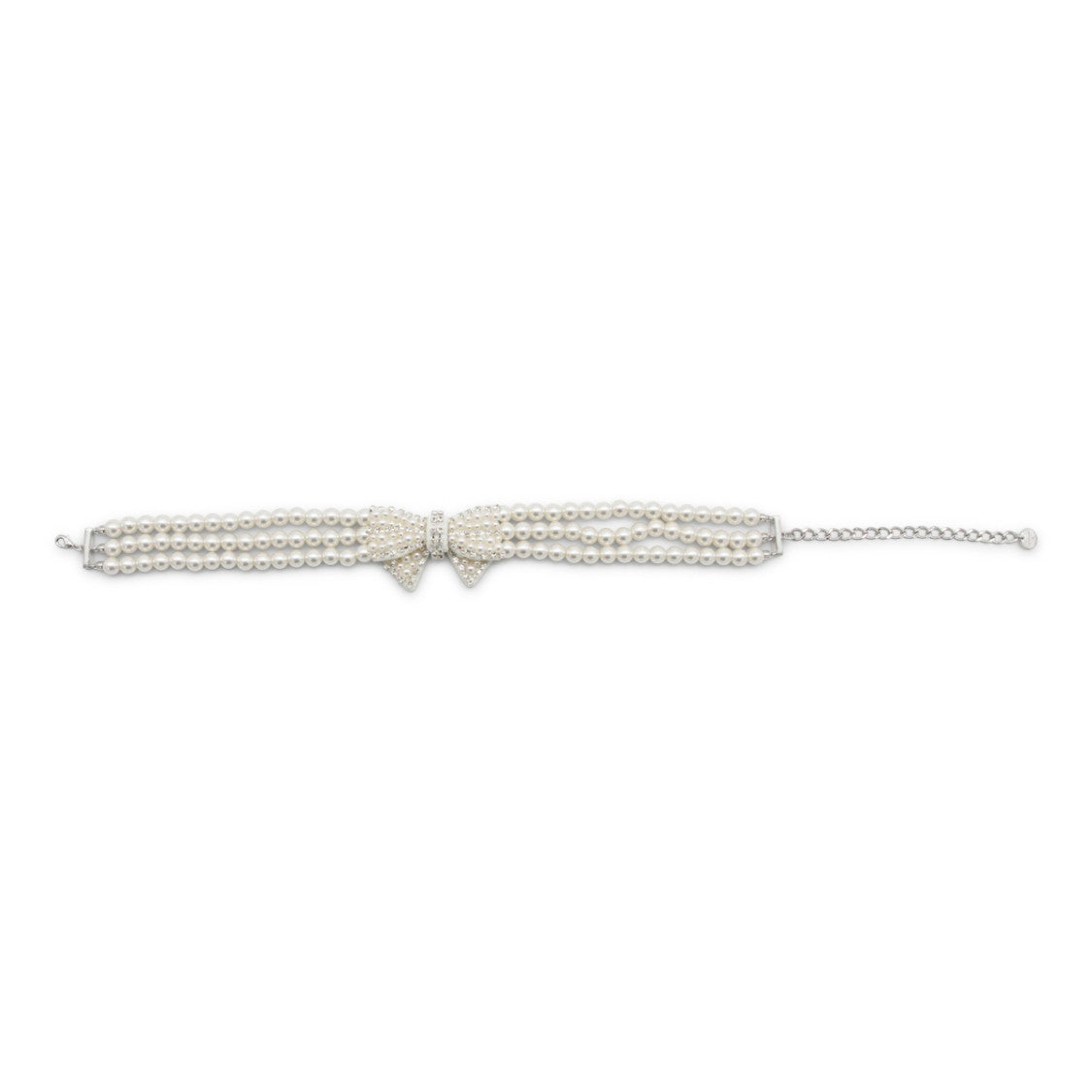 Self-Portrait Multi-Strand Pearl Bow Necklace