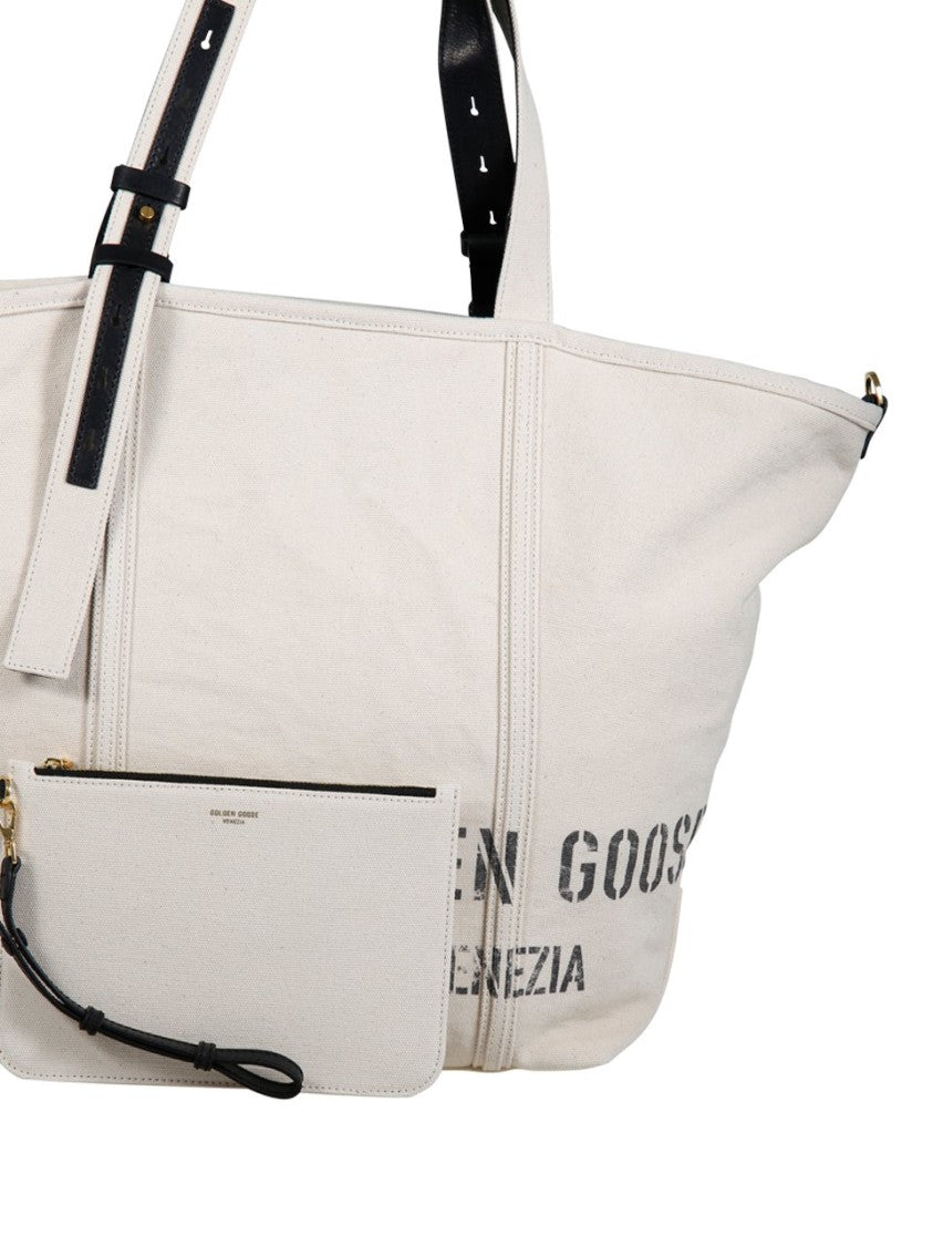 Golden Goose Structured White Handbag With Minimalist Design
