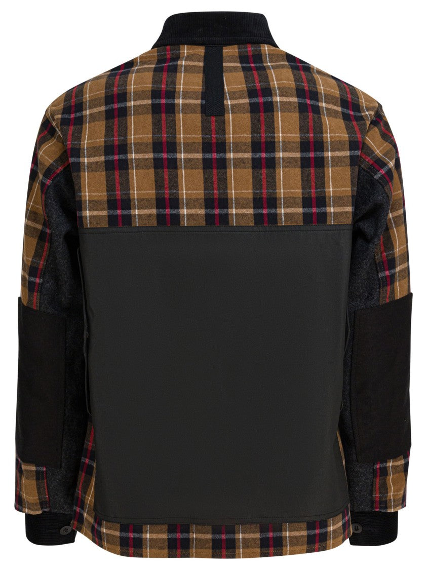 Junya Watanabe Check Jacket With Corduroy Details And Patch Pockets