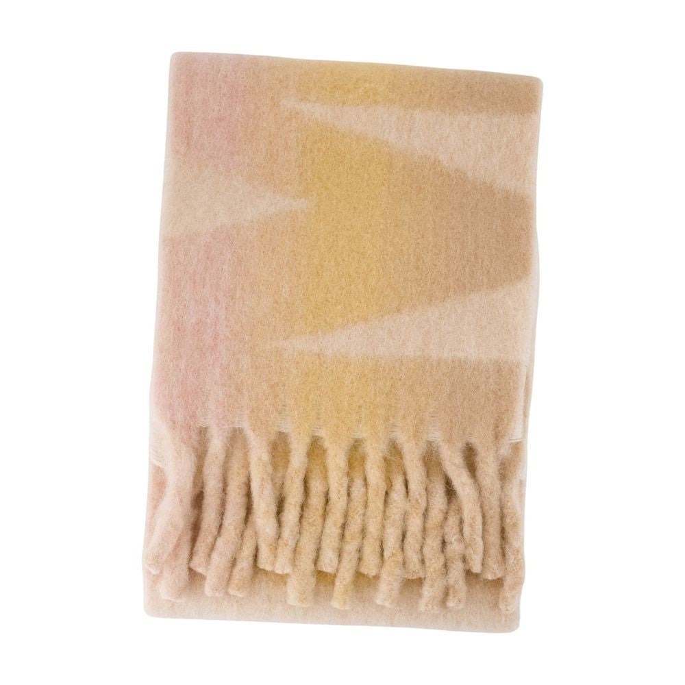 Isabel Marant Fringed Wool Scarf With Abstract Pattern