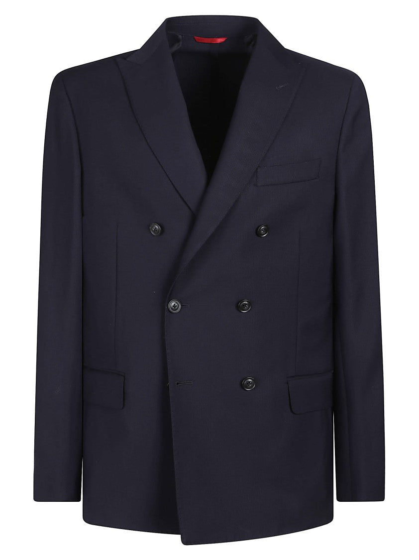 Fay Deconstructed Double Breasted Wool Blazer