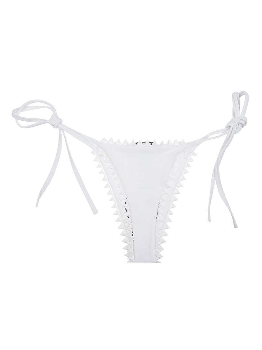 Jacquemus White Triangular Lace Trim Swim Briefs