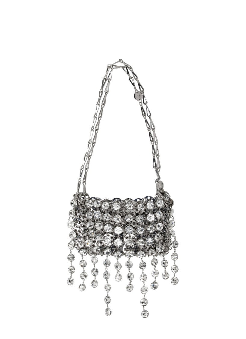 Rabanne Silver All-Over Strass Embellishment Shoulder Bag