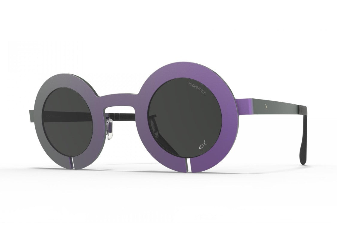 Blackfin Purple Bf1098 Gradient Titanium Round Sunglasses