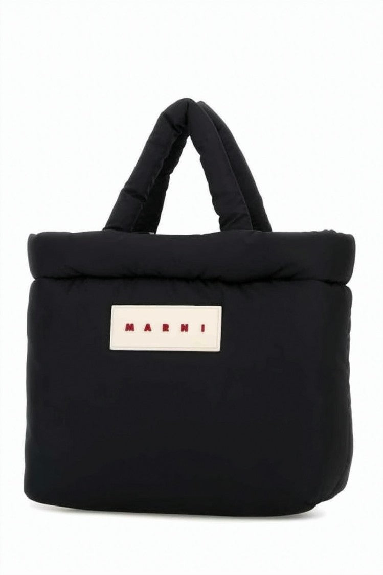 Marni Padded Black Tote Bag With Minimalist Design