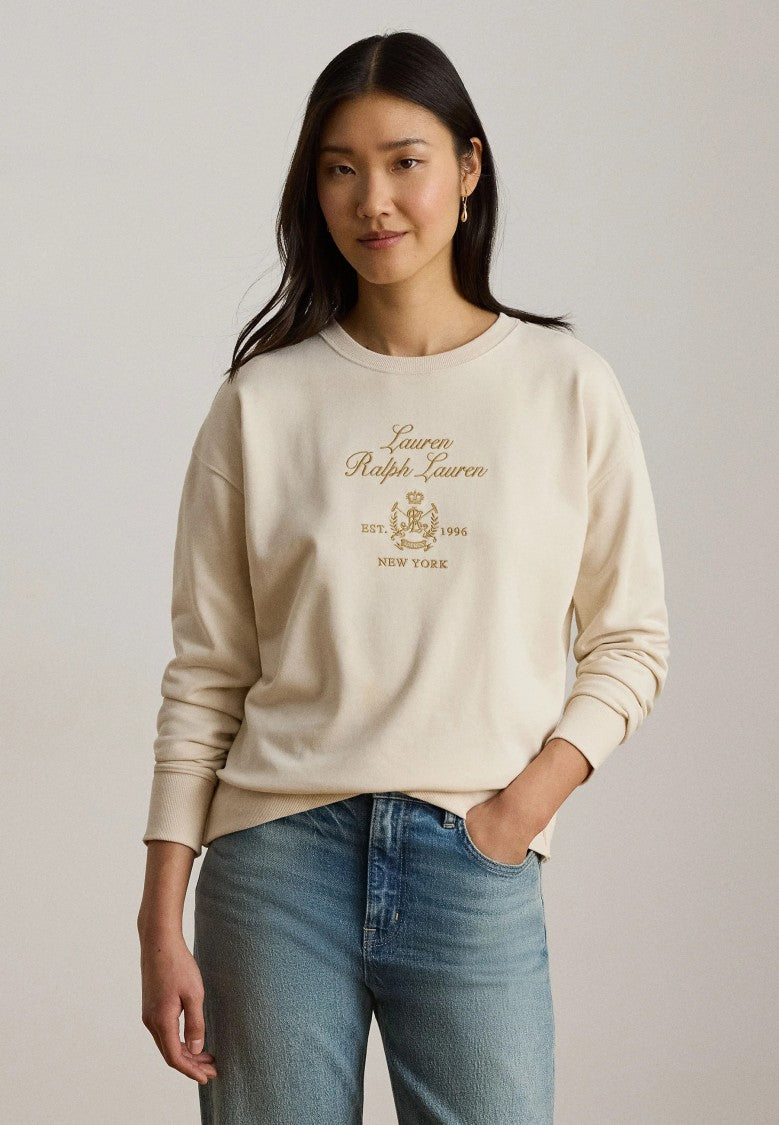 Lauren Ralph Lauren Cropped Emblem Crewneck Sweatshirt