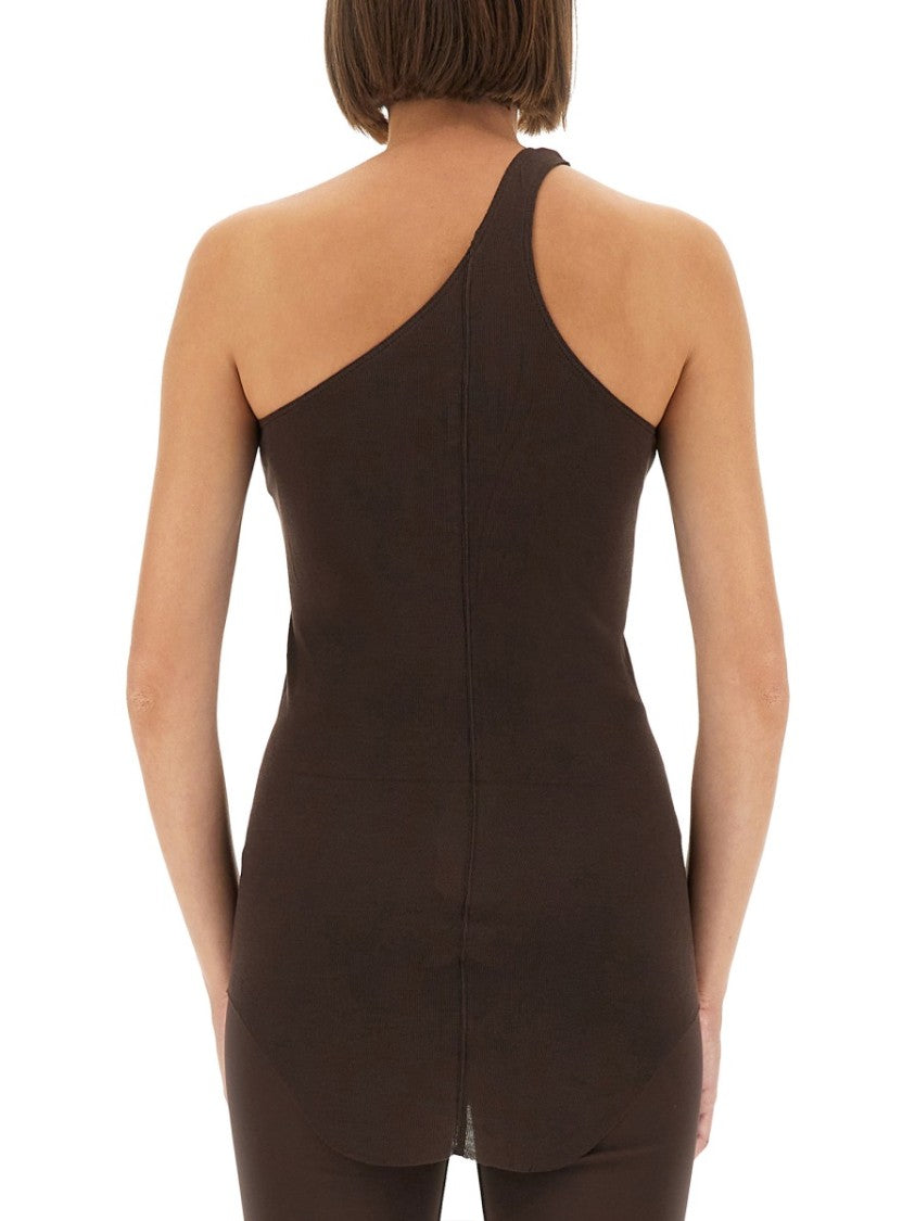 Rick Owens X Lilies Asymmetrical One-Piece Top With Form-Fitting Silhouette