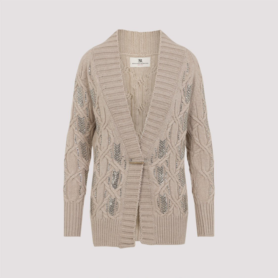 Ermanno Scervino Beige Virgin Wool Cardigan