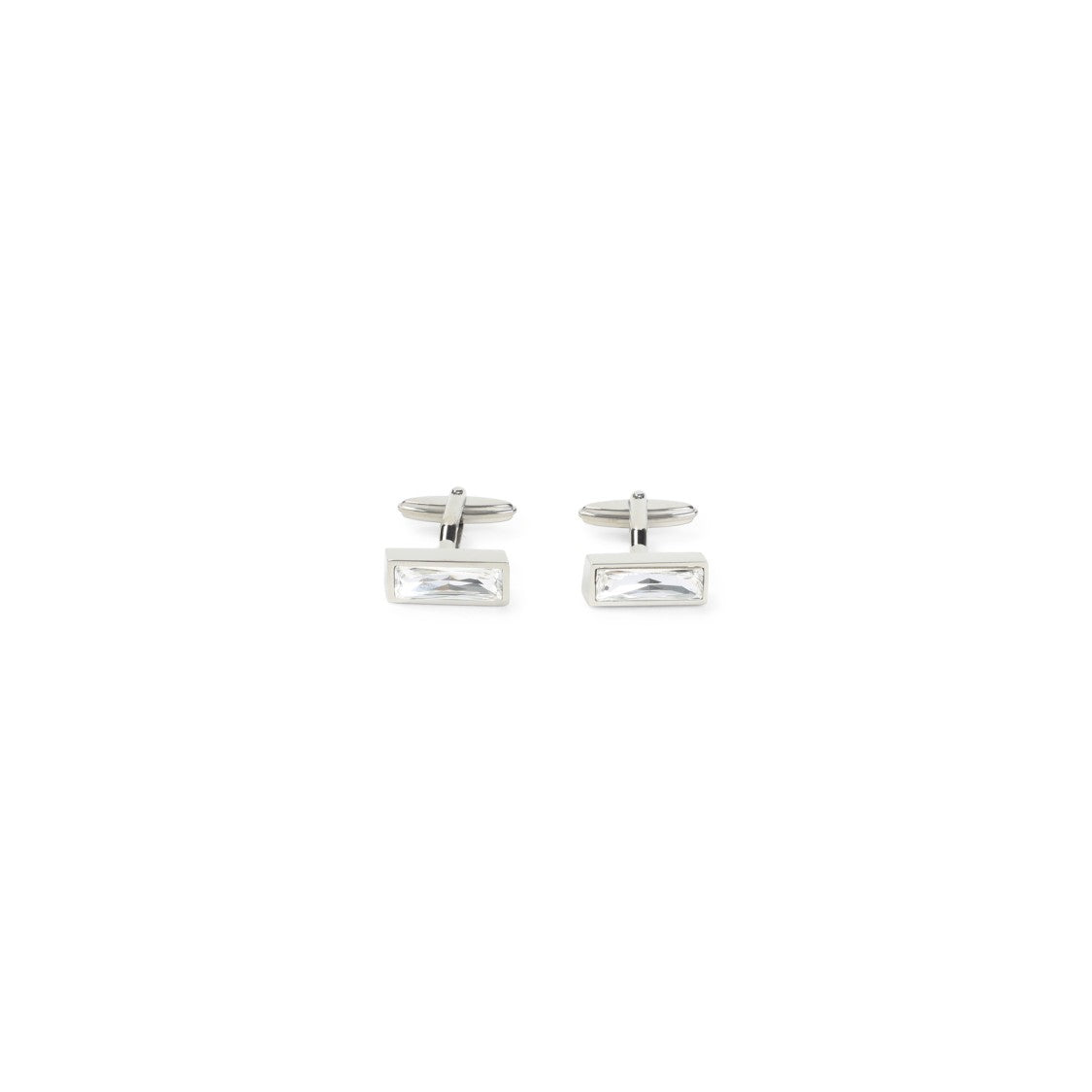 Lanvin Polished Brass Rectangular Cufflinks With Faceted Stone