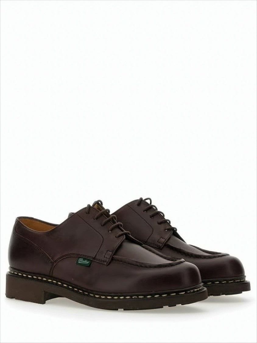 Paraboot Polished Calf Leather Loafers With Moc Toe Design