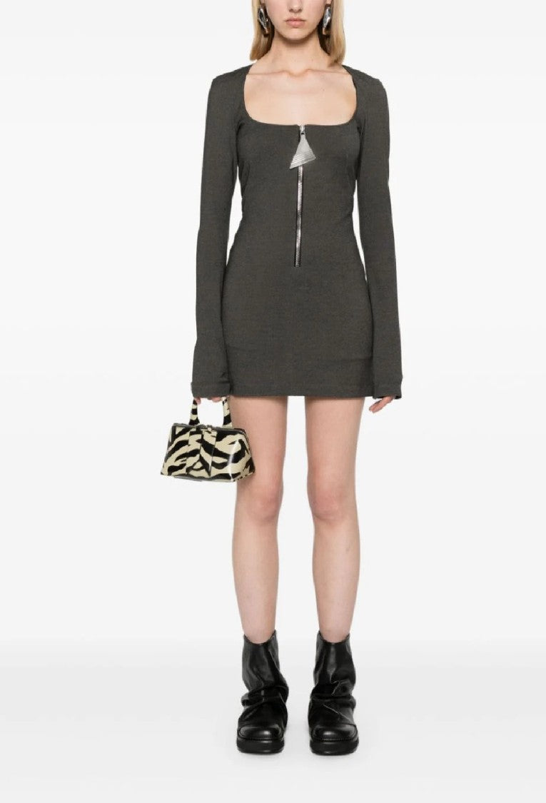 The Attico Black Long-Sleeved Mini Dress