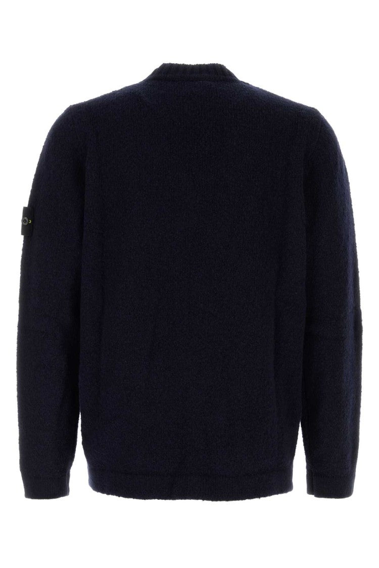 Stone Island Midnight Blue Wool Blend Sweater