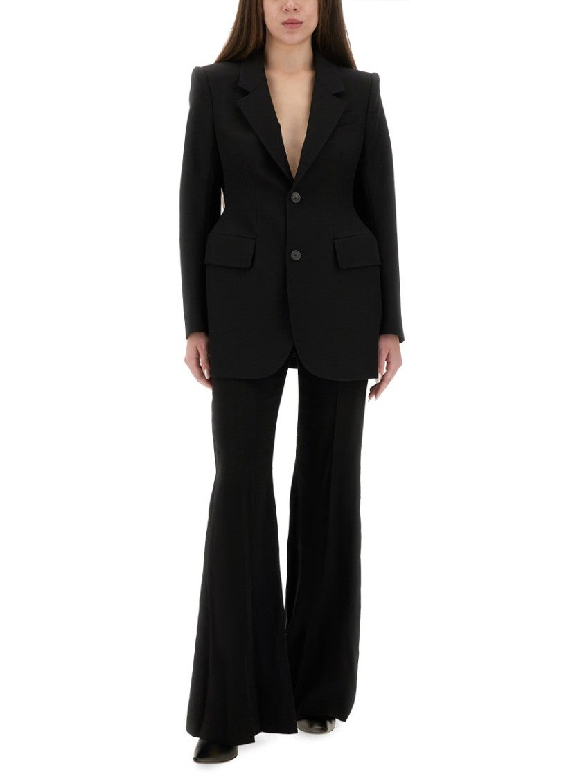 Balenciaga Tailored Black Hourglass Jacket With Classic Lapel And Defined Waist