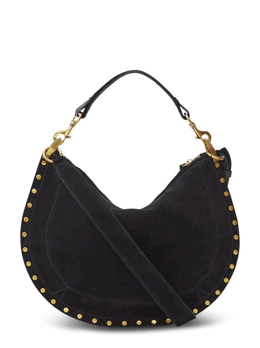 Isabel Marant Crescent-Shaped Soft Suede Bag With Gold Accents