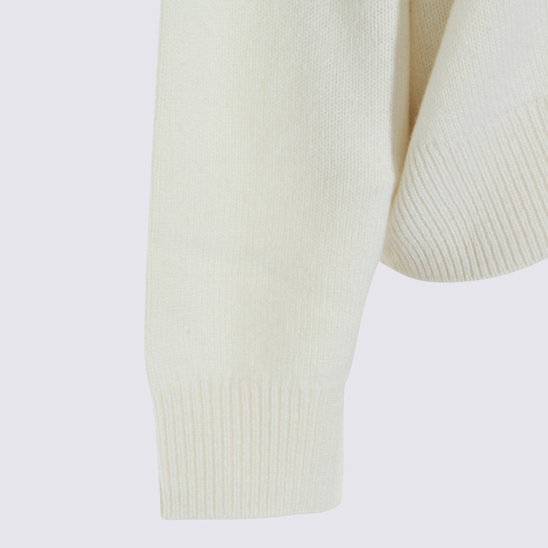 Anine Bing Fine Knit White Sweater With Classic Crew Neckline
