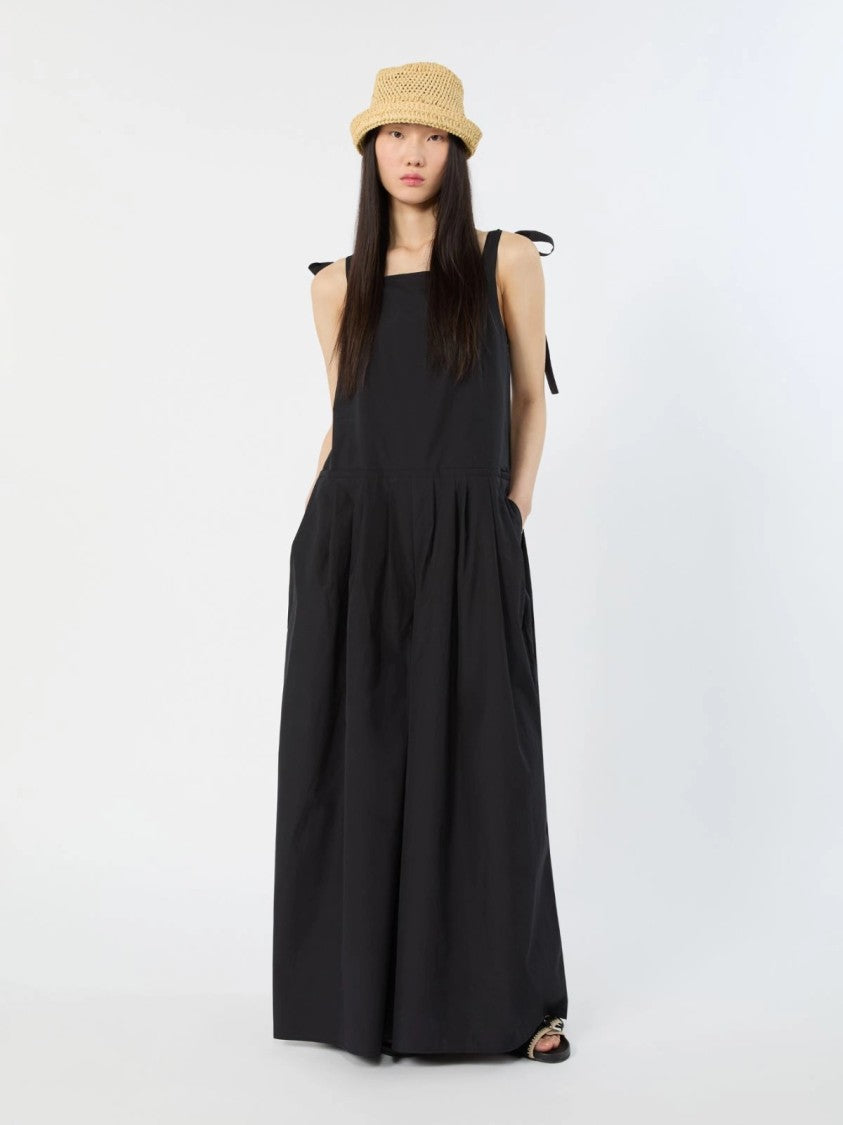 Max Mara Sleeveless Black Jumpsuit With Gathered Waist