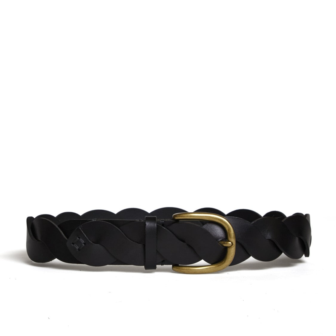 Isabel Marant Braided Leather Belt Gold-Tone Buckle