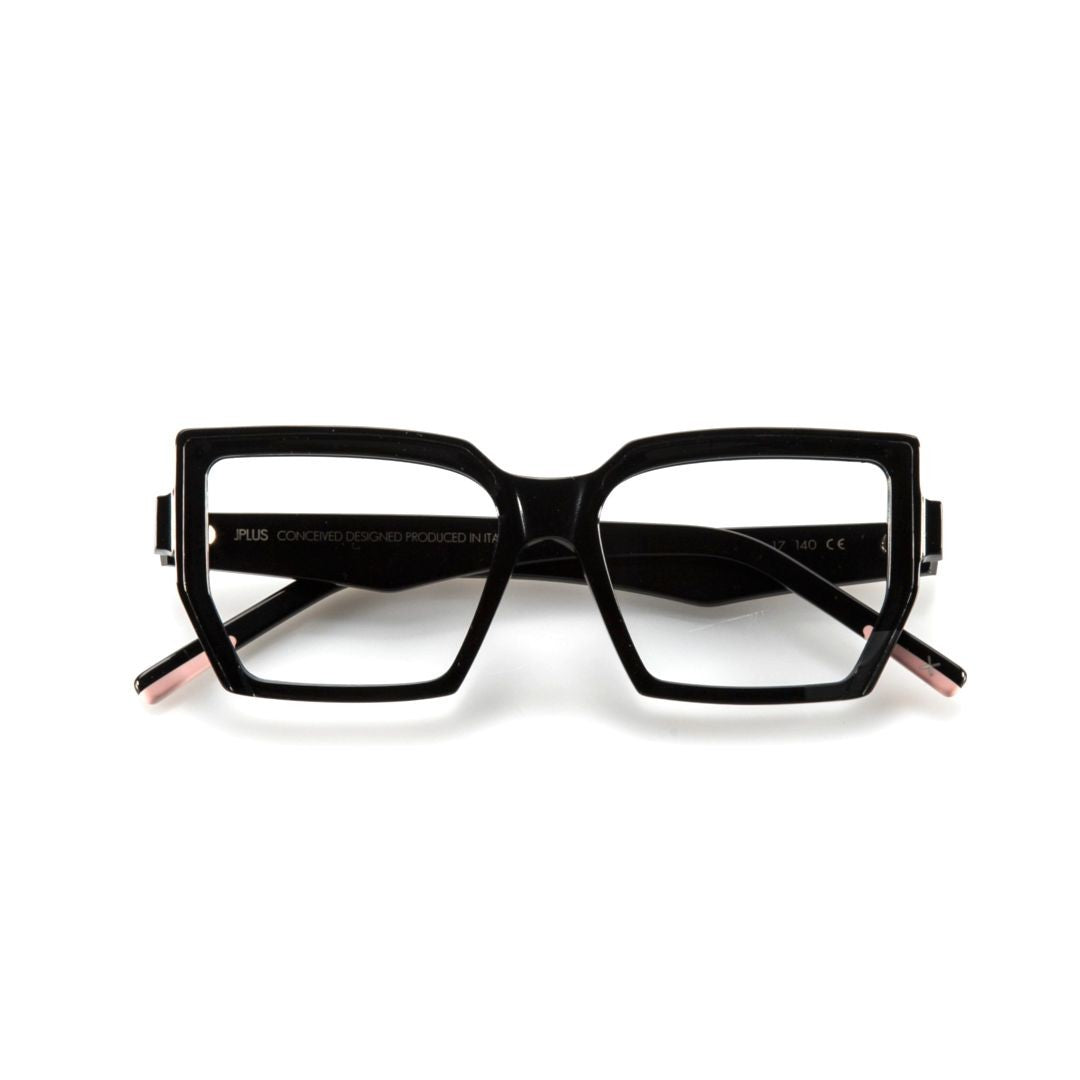 Jplus Mona Oversized Geometric Frame Eyeglasses With Glossy Finish
