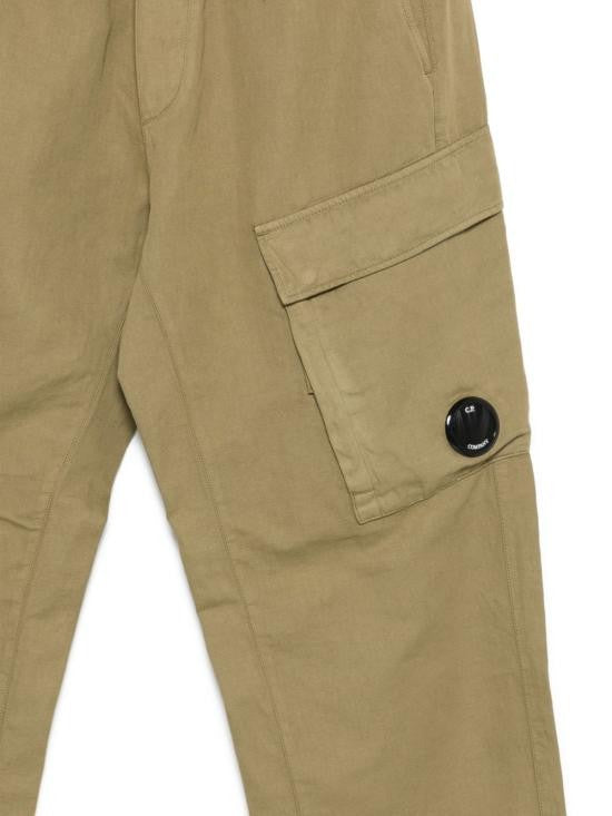 C.P. Company Beige Straight Pants With Flap Pocket And Emblem