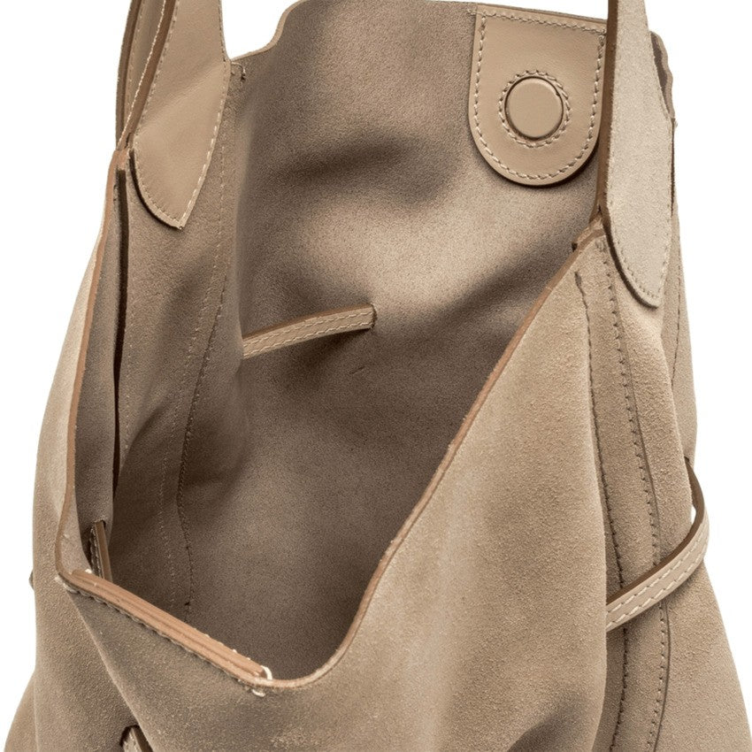 Gianni Chiarini Suede Handbag With Contrast Stitching