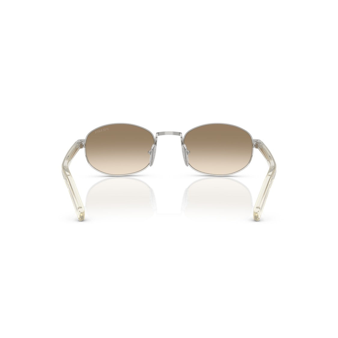 Prada 0Pr B53s Oval-Frame Silver Sunglasses