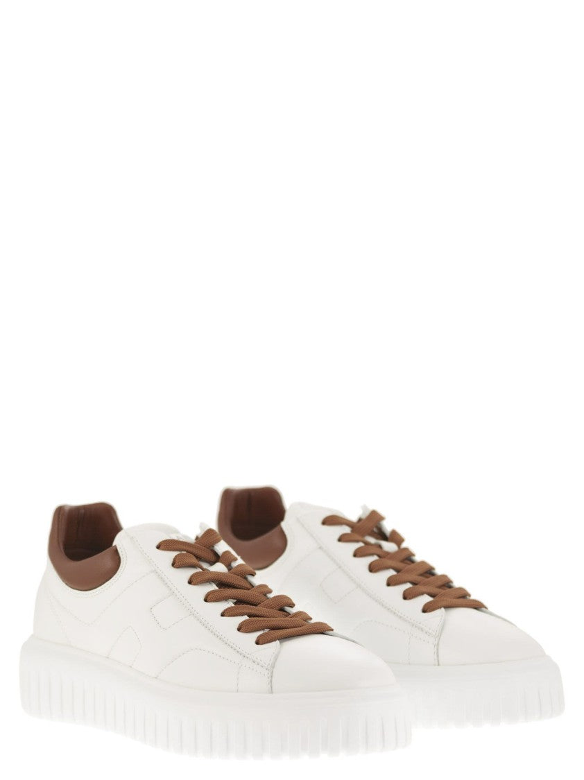 Hogan Sporty Nappa Leather Sneakers With Distinctive H Detail