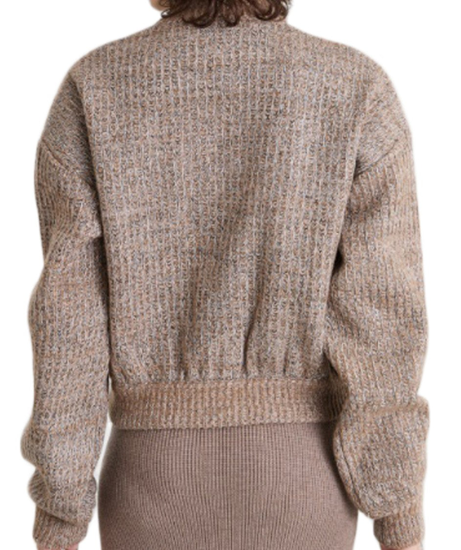 Max Mara Cropped Textured Knit Coat With Button-Down Front