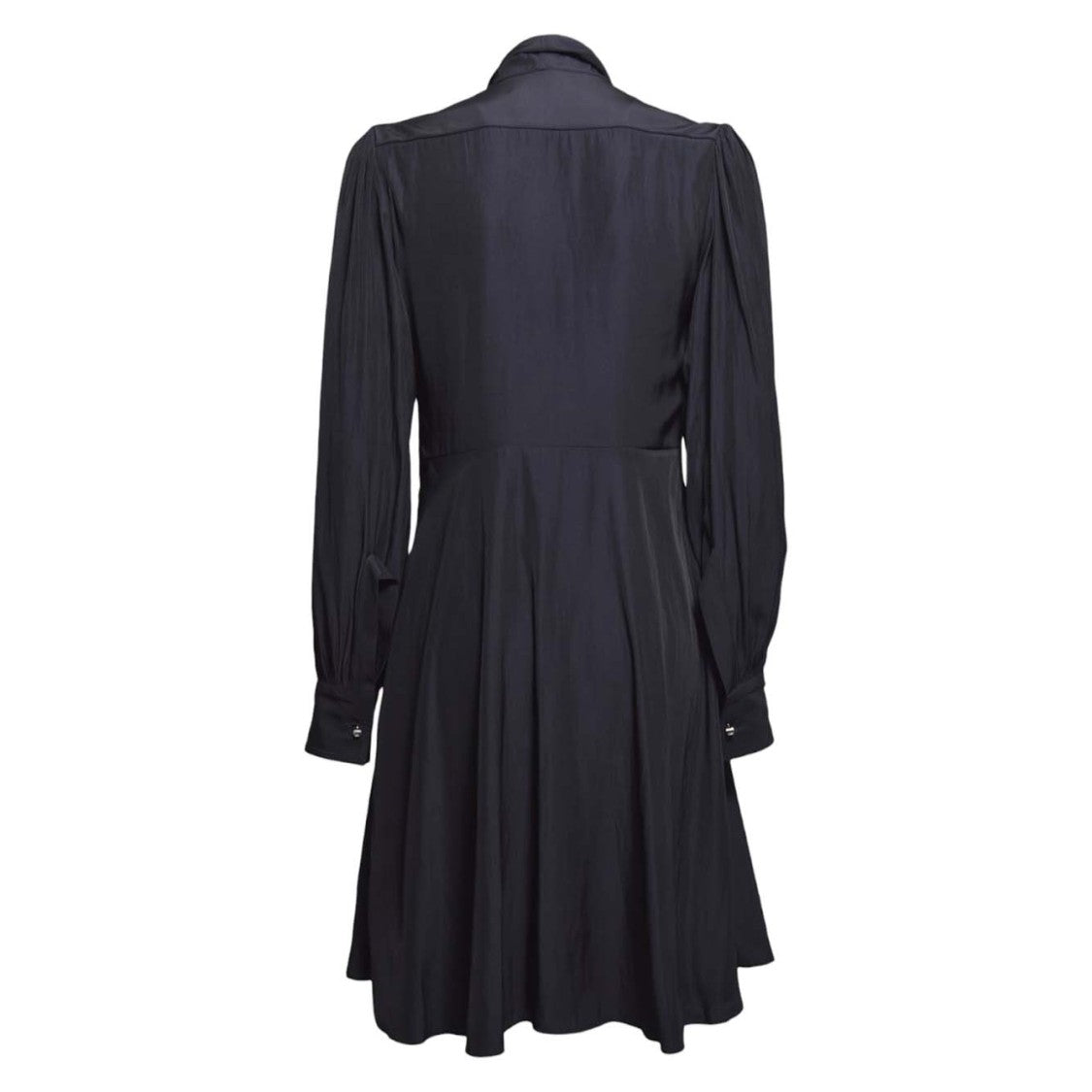 Lanvin Mini Dress In Black Satin With Bow