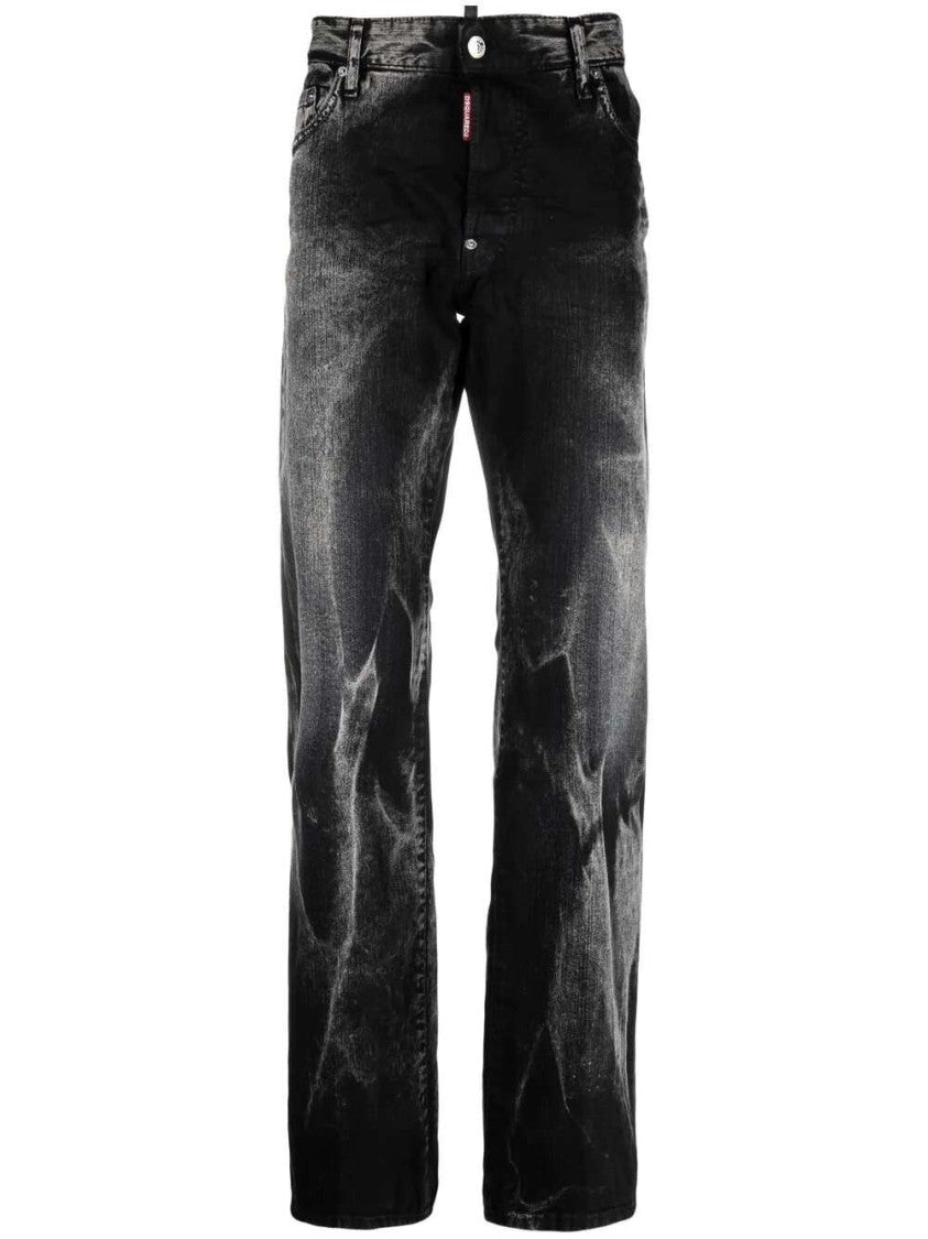 Dsquared2 Washed Straight-Leg Denim Jeans