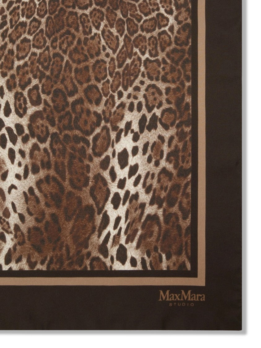 Max Mara Foulard Animal Print Border Silk Scarf