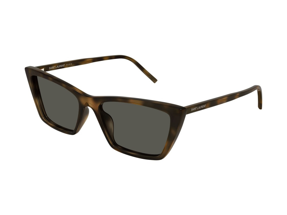 Saint Laurent Sl 737 Mica Thin Tortoiseshell Oversized Cat-Eye Sunglasses