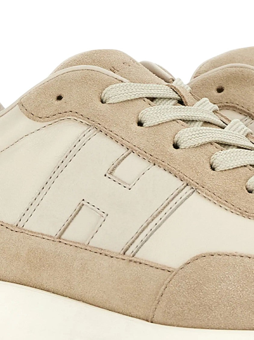 Hogan Beige Suede Overlay Sneakers