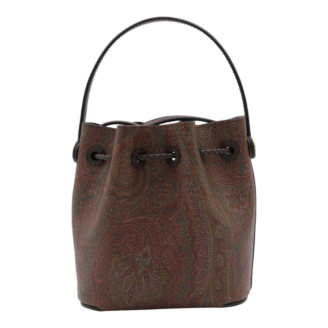 Etro Bucket Bag With Intricate Paisley Pattern And Drawstring Closure