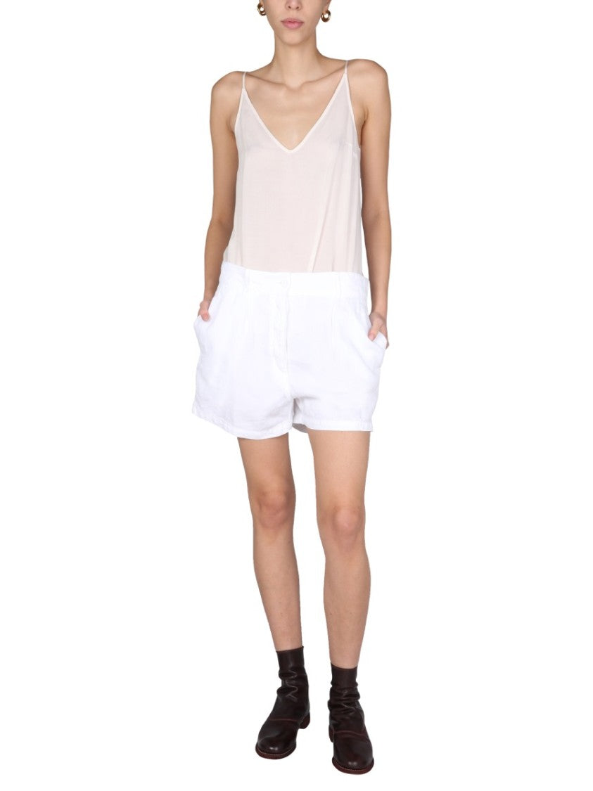 Aspesi Wide-Leg Shorts With Front Button Closure