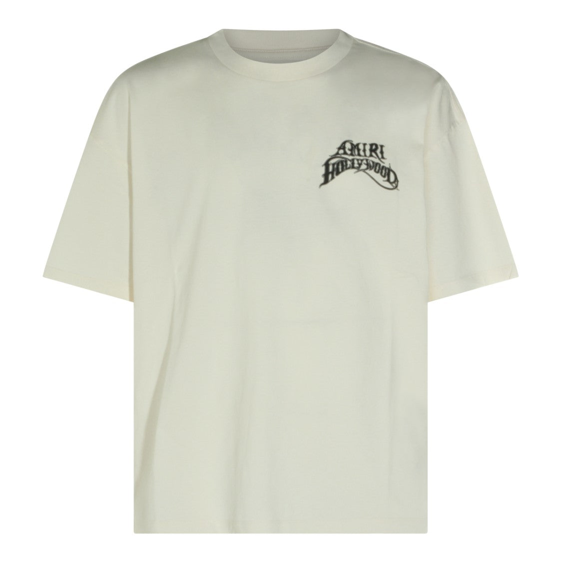 Amiri Ivory Cotton Crew Neckline T-Shirt