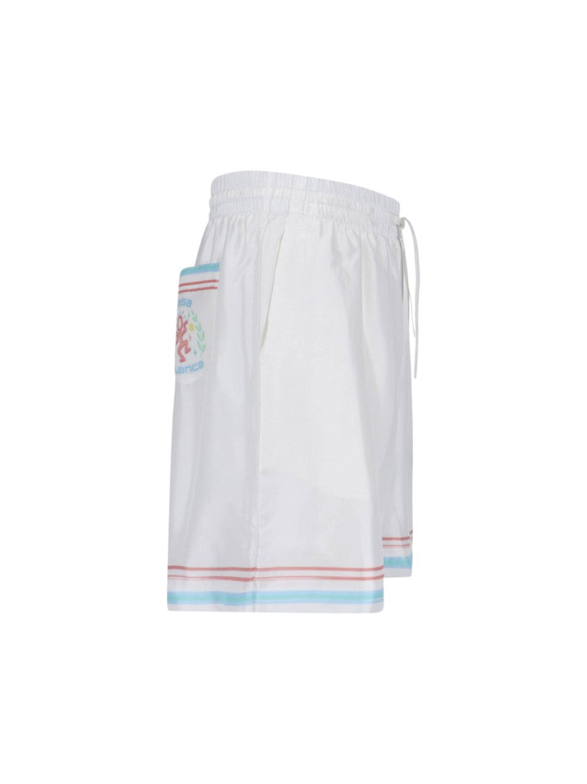 Casablanca White Dance Joy Silk Shorts