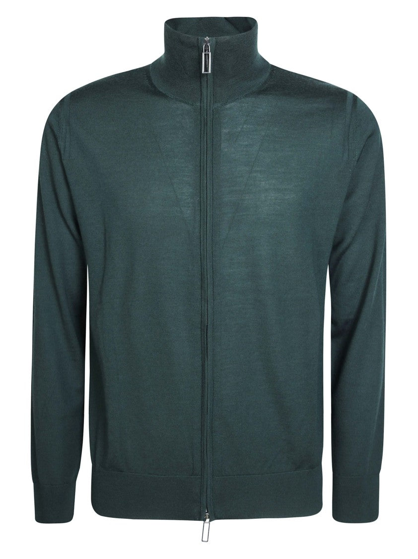 Paolo Pecora Zip-Up High-Collar Cardigan
