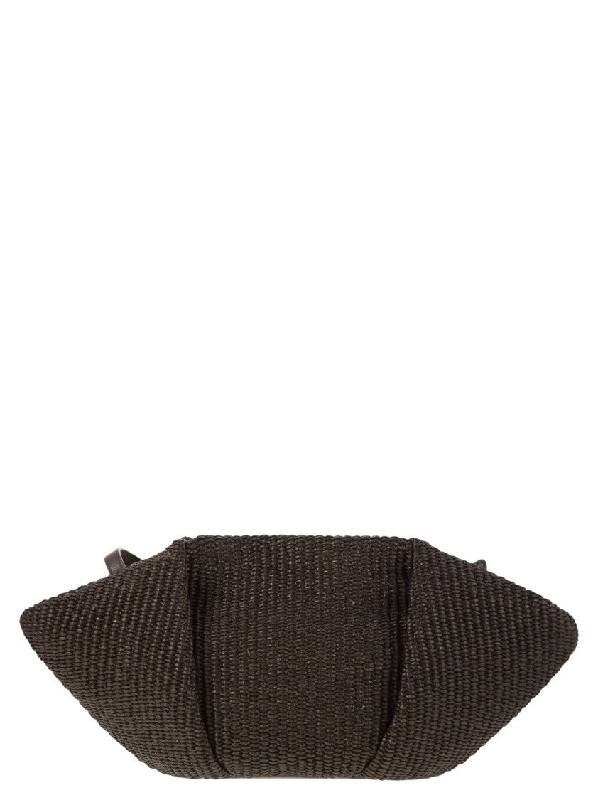 Brunello Cucinelli Marina Pouch Bag In Techno Cotton Raffia