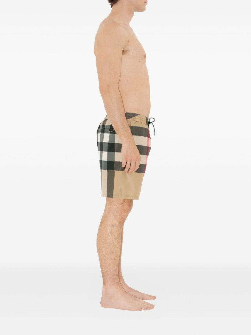 Burberry Classic Check Pattern Shorts With Adjustable Waistband