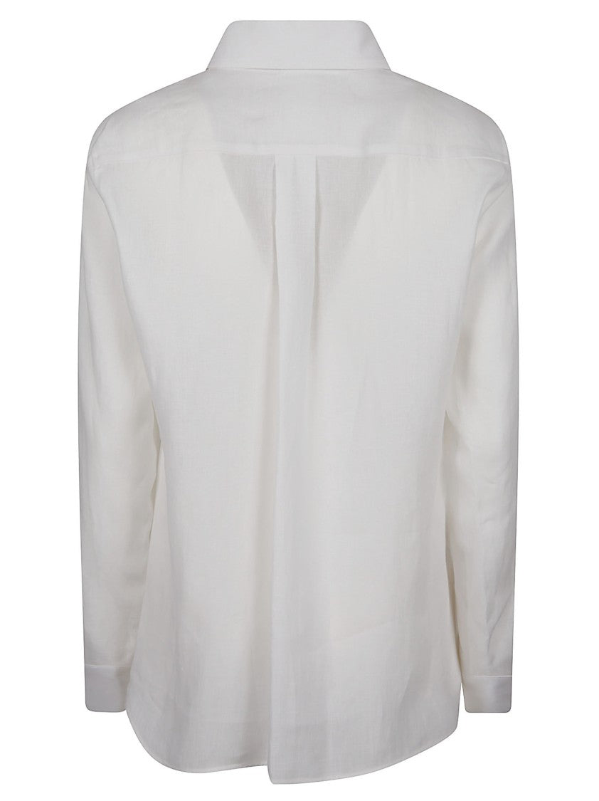 Max Mara Mxmfasco White Linen Long Sleeve Shirt