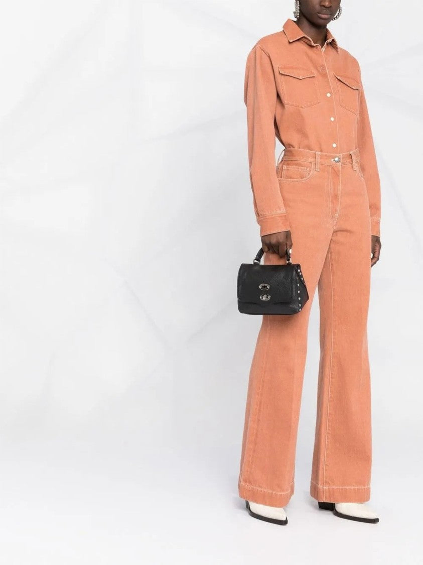 Zanellato Textured Leather Shoulder Bag With Dual Turn-Lock Closure