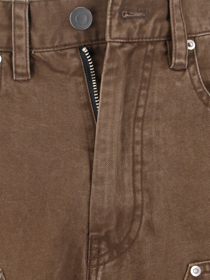 Tonywack Straight-Leg Brown Cargo Shorts With Clean Design