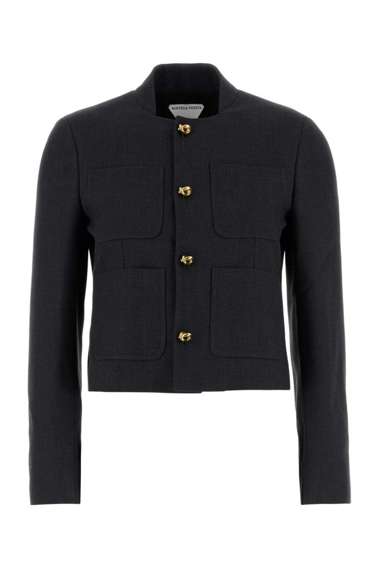 Bottega Veneta Graphite Cotton Blend Blazer