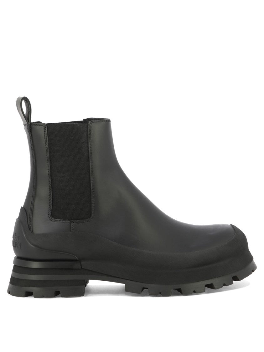 Alexander Mcqueen Leather-Rubber Ankle Boots