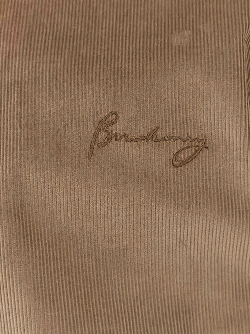 Burberry Corduroy Jacket With Structured Collar And Flap Pockets