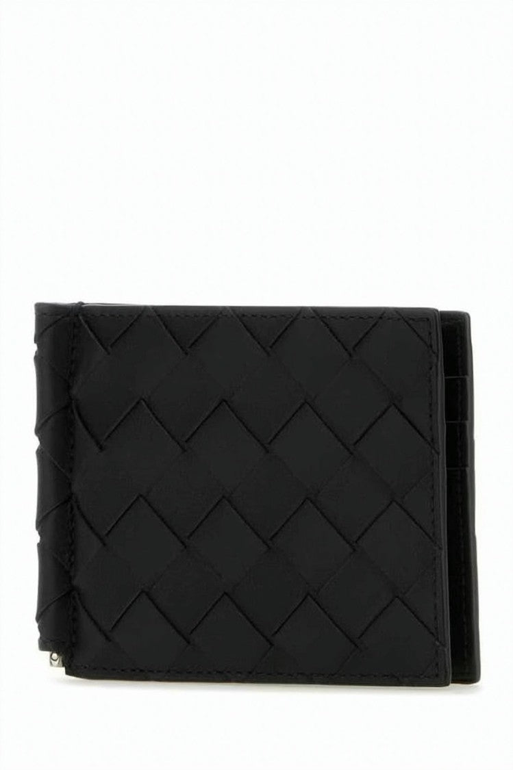 Bottega Veneta Intrecciato Leather Card Case With Metal Clip